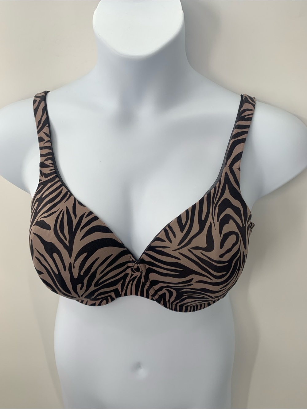 Vanity Fair Women's Zebra Print Body Sleek Support Underwire Bra Size 40D# 75270